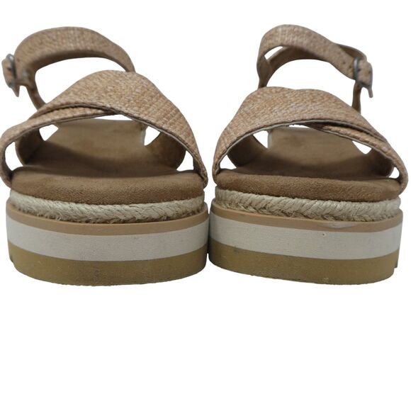 Toms Noelani Tan Open Toe Platform Wedge Heel Sandals - Picture 8 of 13